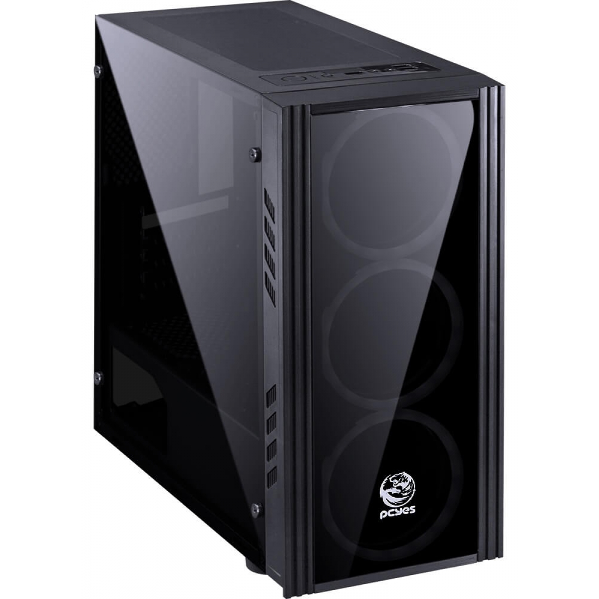 Gabinete Gamer Pcyes Saturn Mid Tower Fans Lateral De Acr Lico