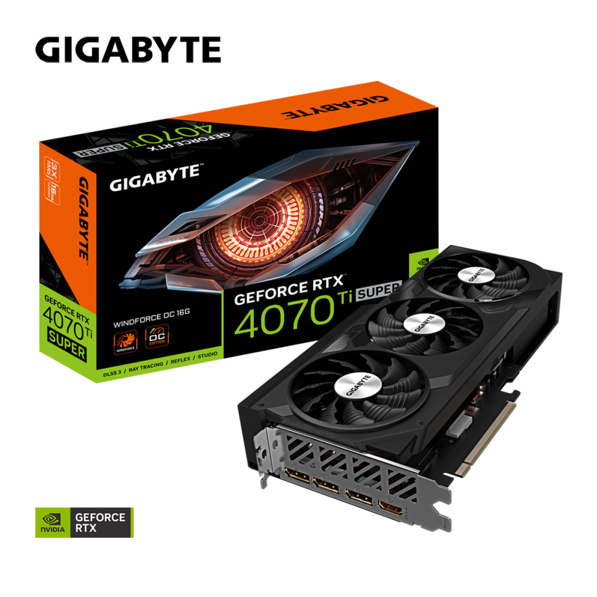 Placa De Video Gigabyte NVIDIA GeForce RTX 4070 Ti Super Windforce OC