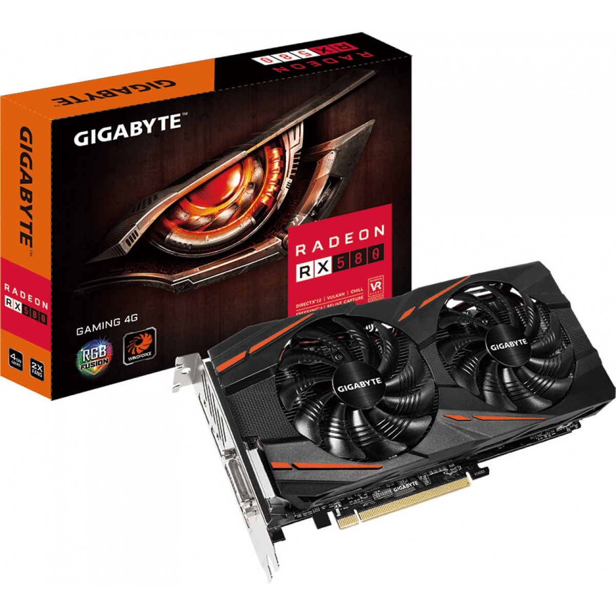 Placa de Vídeo Gigabyte Radeon RX 580 Gaming Dual 4GB GDDR5 256Bit