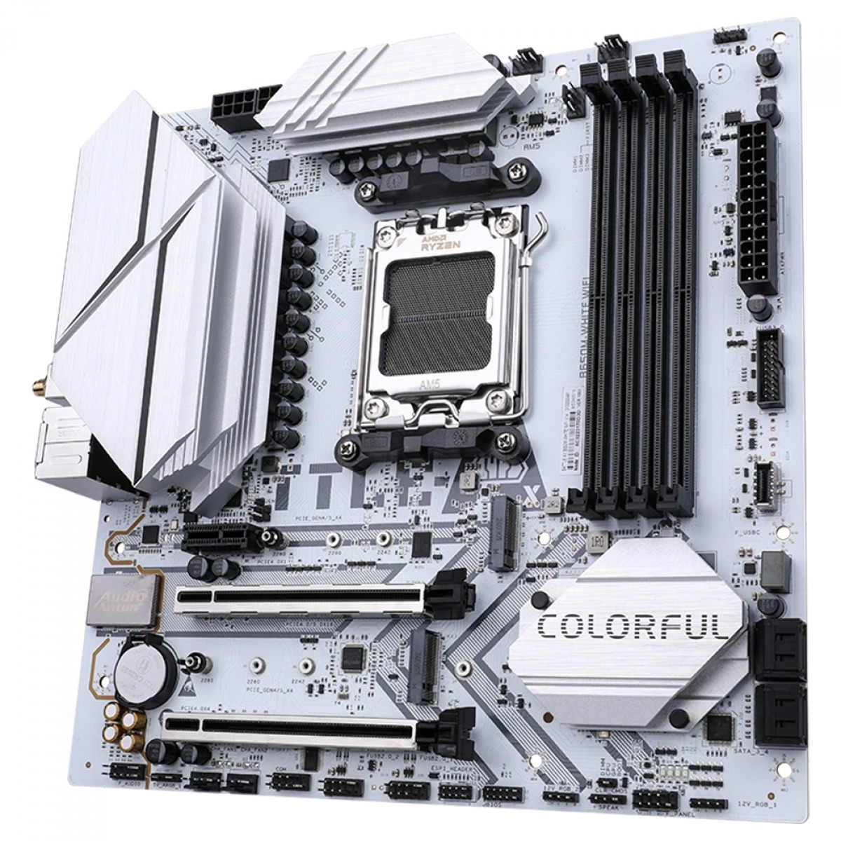 Placa Mãe Colorful Battle AX B650M White WiFi V14 Chipset B650 AMD