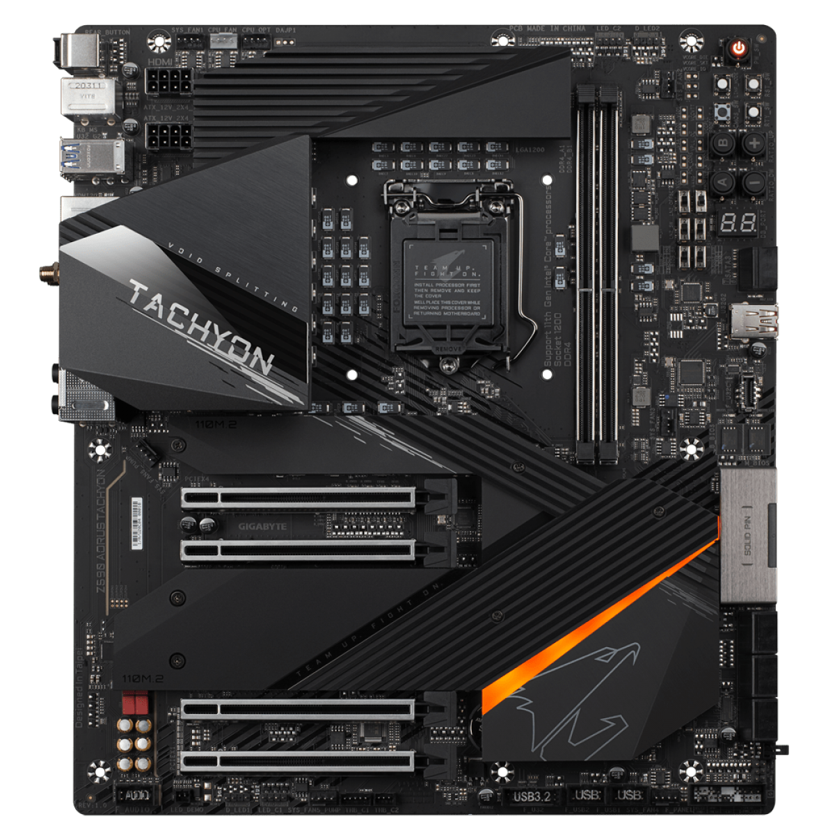 Placa Mãe GIGABYTE Z590 AORUS TACHYON rev 1 0 Intel Z590 Express