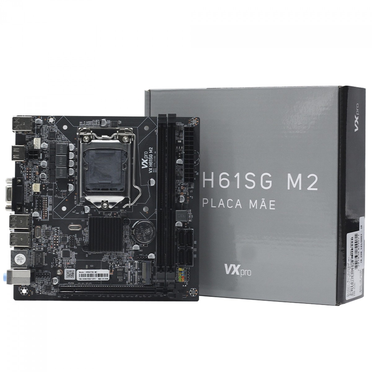 Placa Mãe VXpro VX H61SG M2 Chipset H61 Intel LGA 1155 Mini ITX DDR3