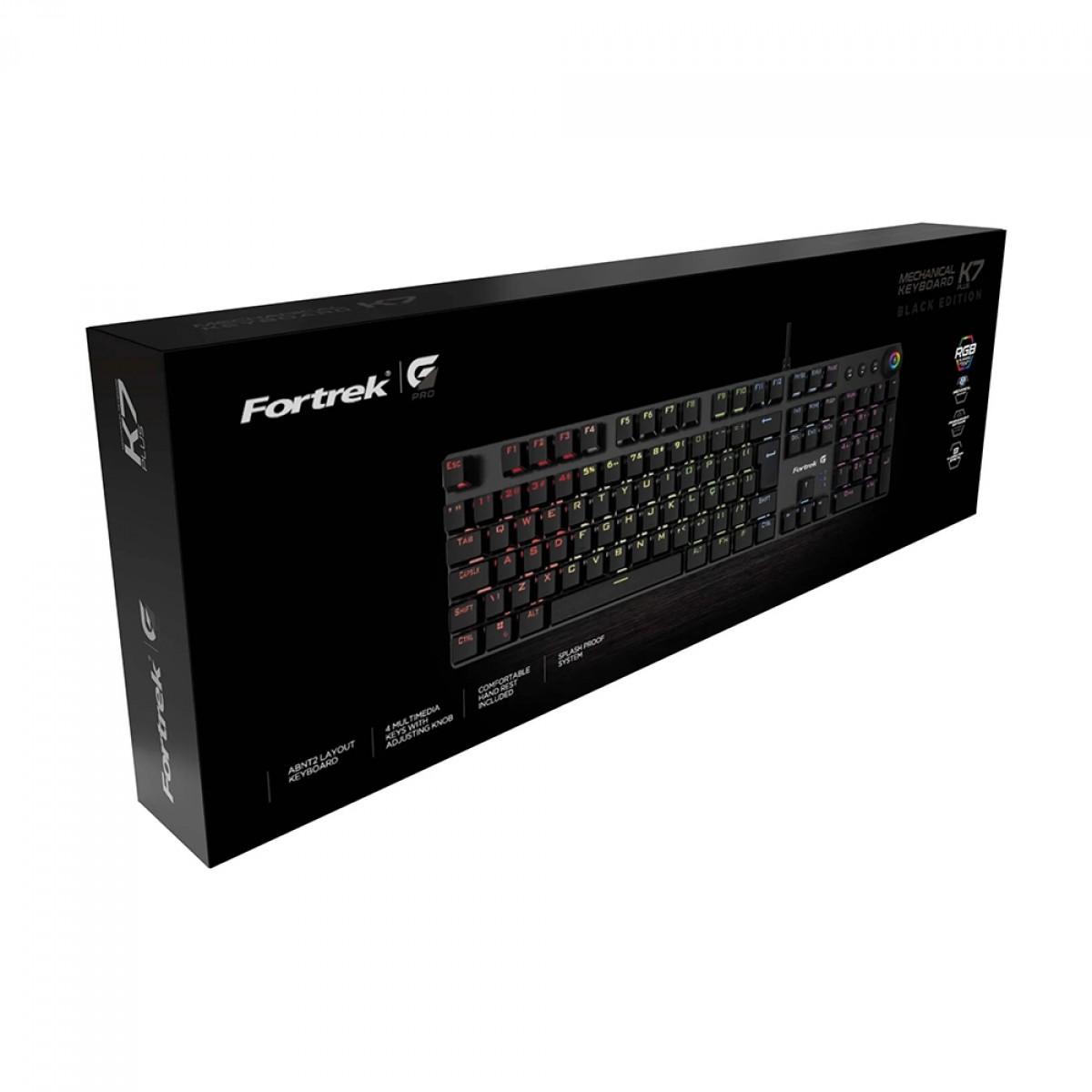 Teclado Gamer Mec Nico Fortrek K Plus Rgb Switch Blue Abnt Black