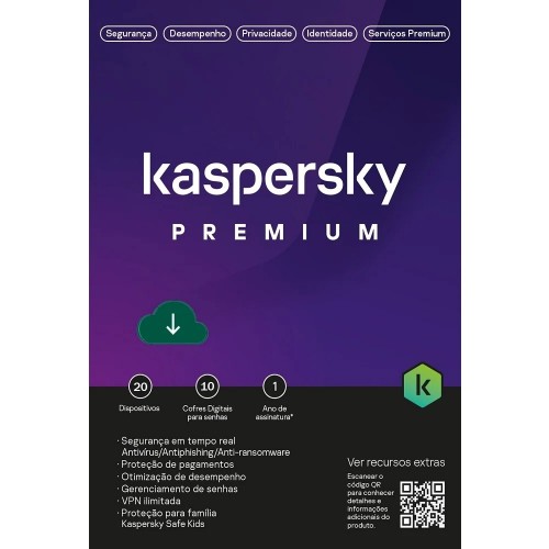 Kaspersky Antivírus Premium 20 dispositivos 12 meses ESD Digital