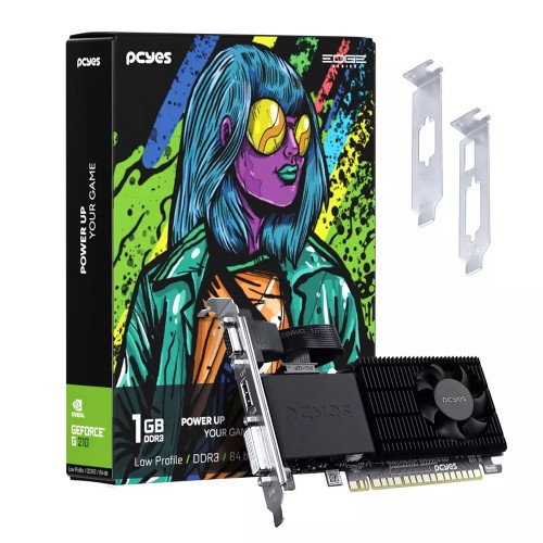 Placa de Vídeo PCYES NVIDIA GeForce G 210 1GB DDR3 64 Bit PPE210DR3SFBR