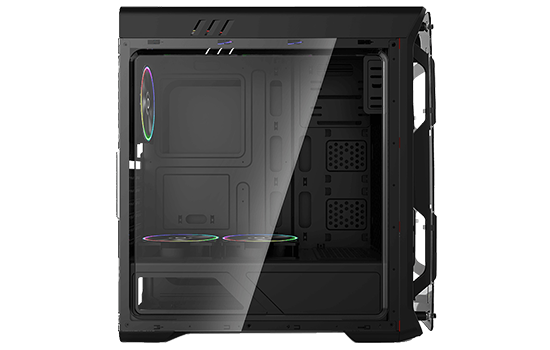 Gabinete Gamer Gamemax G510-BK-DBB Optical Preto Frente/Lateral em Acrilico  USB3.0 3 Fans Leds RGB RAINBOW