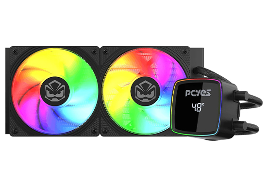 Water Cooler PCYES Duley Black Vulcan, ARGB, 240mm, Intel-AMD, Com