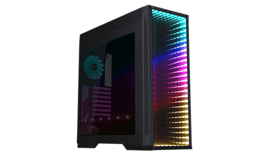 Olha que top que ficou o novo Gabinete Gamer Gamemax Infinit M908-TR RGB,  Mid Tower, 1 fan, vidro temperado, espelho infinito com iluminação Led  Rainbow.🤩😃, By MGinfo Informatica e Acessórios