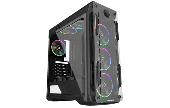 Gabinete Gamer Gamemax G510-BK-DBB Optical Preto Frente/Lateral em Acrilico  USB3.0 3 Fans Leds RGB RAINBOW