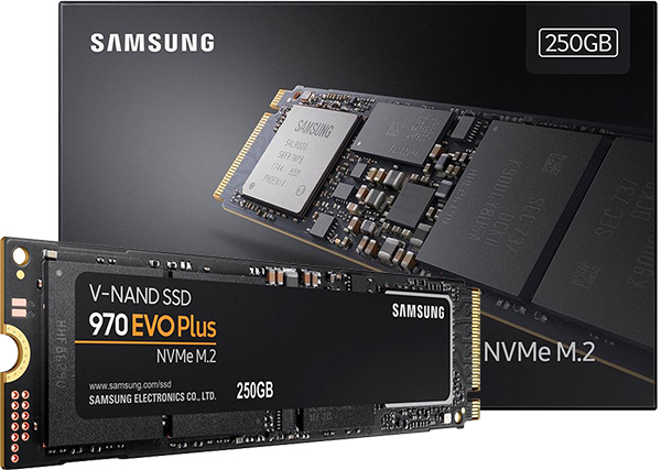 SSD Samsung 970 EVO Plus, 250GB, M.2 2280, NVMe, Leitura 3500MBs e
