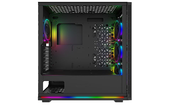 Case PC Gamer Onyx Mid-Tower ARGB - Con 4 Ventole LED (1x200mm, 3x120mm), Vetro Temperato, Compatibile Con ATX, Micro-ATX E ITX - Controller RGB Integrato