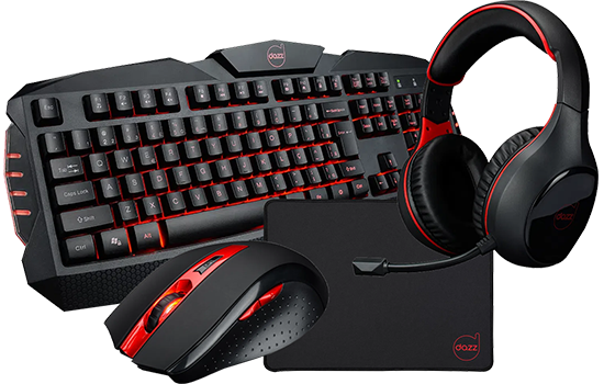 Combo Gamer Dazz Arsenal 4 em 1, Teclado, Mouse Headset e Mousepad