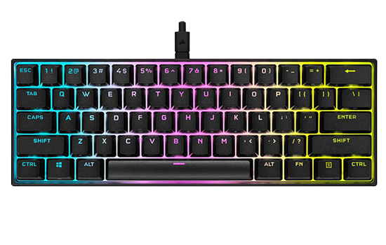 Teclado Gamer Mecânico Corsair K65 RGB Mini, Cherry MX Speed, Black