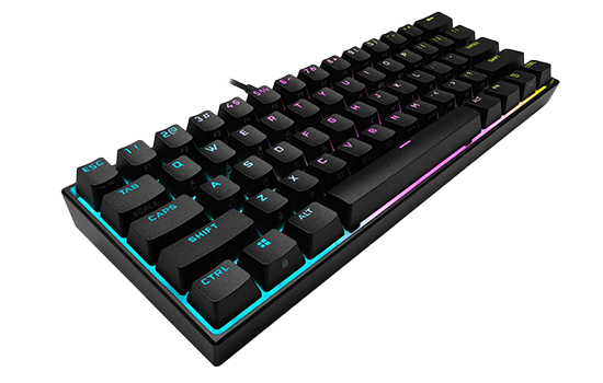 Teclado Gamer Mecânico Corsair K65 RGB Mini, Cherry MX Speed, Black