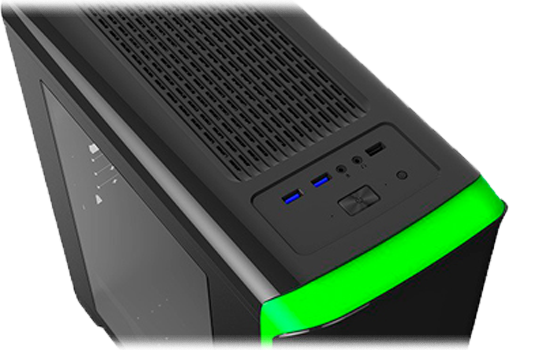 GABINETE GAMEMAX H602-WB 1 FAN VERDE - Styletec