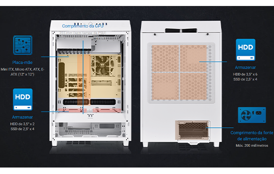 GABINETE THERMALTAKE TOWER 100 SNOW