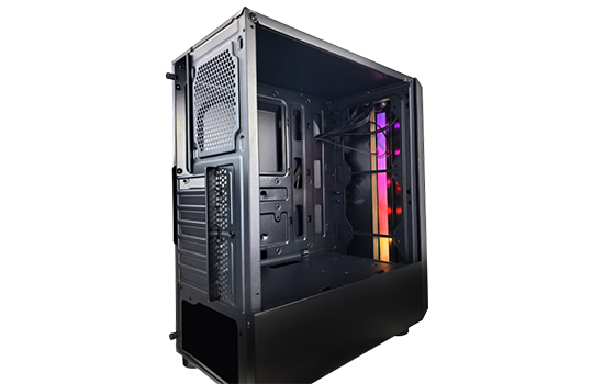 GABINETE GAMER HAYOM GB1724 MID TOWER, VIDRO TEMPERADO, ATX, SEM FONTE, SEM FANS, PRETO