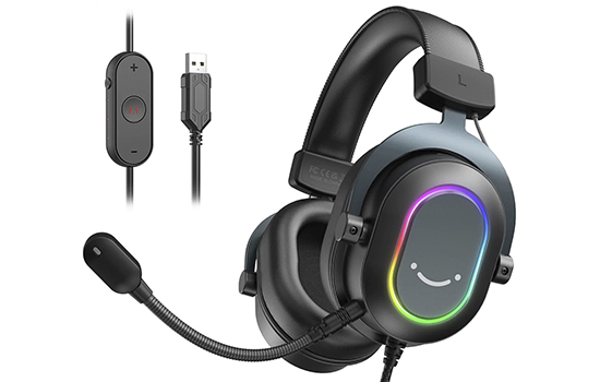 FIFINE Headset Gamer Fone De Ouvido Para Jogos Para Fones De Ouvido Com Fio  PC Com Microfone-7.1 Surround Sound Computer Fone De Ouvido USB Para  Laptop, RGB Streaming De Fones De Ouvido