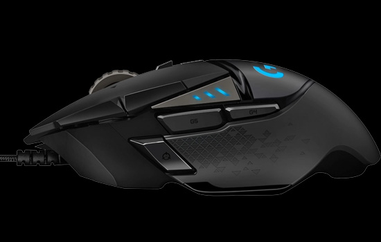 Mouse Gamer Logitech Hero G502, RGB, 11 Botões, 25600 DPI, Ajuste de Peso,  Black, 910-005550