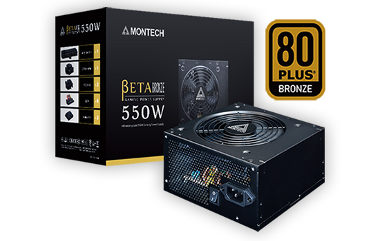 FONTE MONTECH BETA BRONZE 550W, 80 PLUS BRONZE, PFC ATIVO
