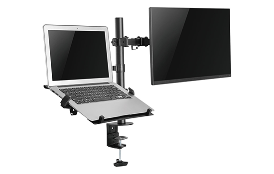 Suporte de Mesa PCyes Para Monitor e Notebook Com Articulação Dupla
