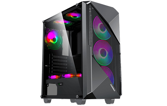 Gabinete Gamer Gamemax Revolt 3606, RGB, Mid Tower, Vidro Temperado,  White/Black, Sem Fonte, Com 3