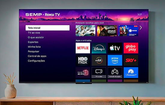 Detalhes da Smart TV Semp