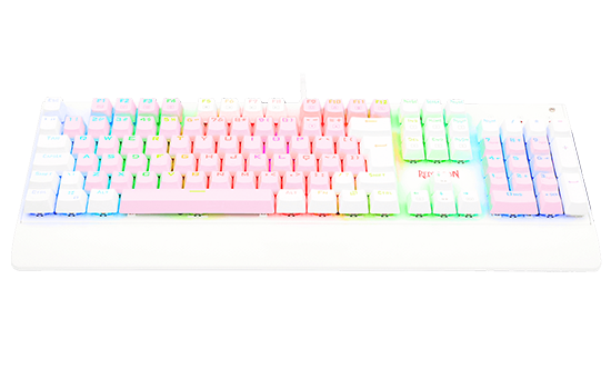 Teclado Mecânico Gamer Redragon Kala RGB, Branco e Rosa