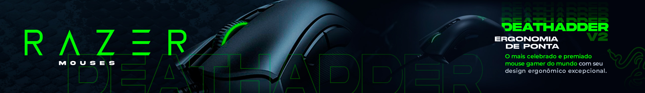 Os mouses gamer Razer Deathadder têm ergonomia de ponta perfeita para a gameplay.