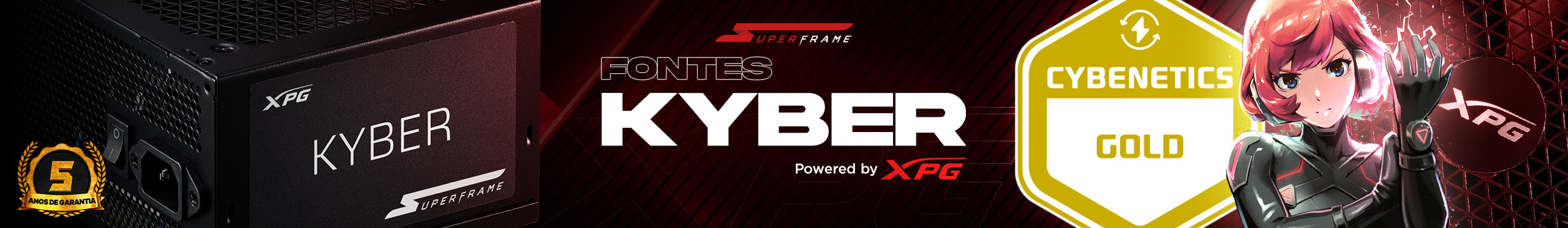 Agora as fontes XPG SuperFrame Kyber estão aprovadas pelo selo Cybenetics de qualidade!