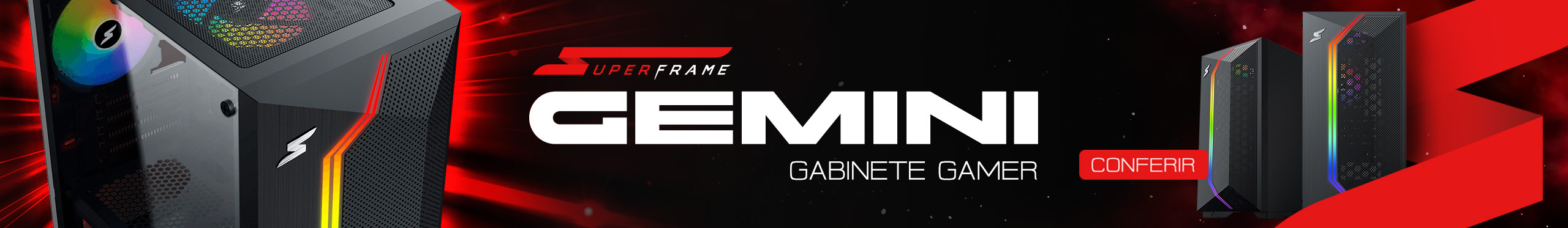 Gabinete Gamer Gemini | Seu setup em outro nível. Saiba mais!