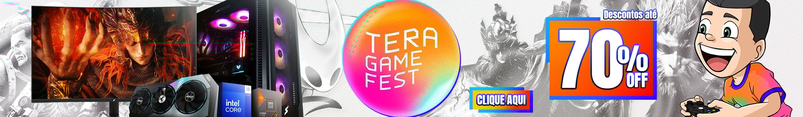 Uma festa de preços baixos, com até 70% de desconto é só na Tera Game Fest. Aproveite!