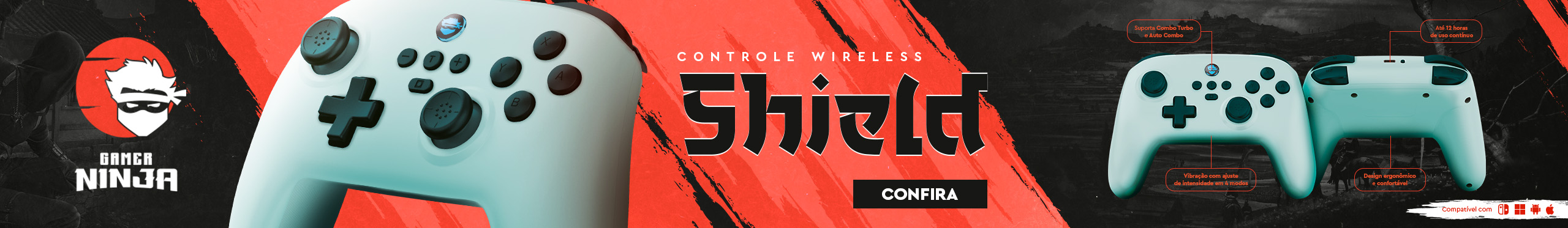 Controle Gamer Ninja Shield | Maior precisão no Game. Conheça já!