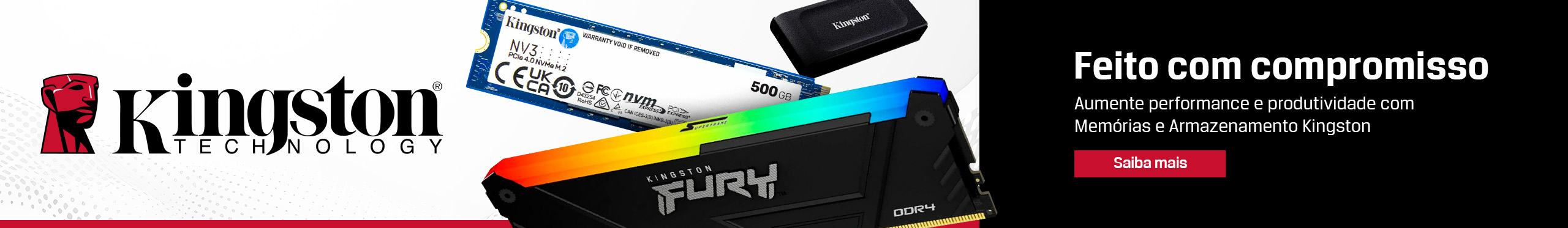Kingston | Seu PC em outro nível. Saiba mais!