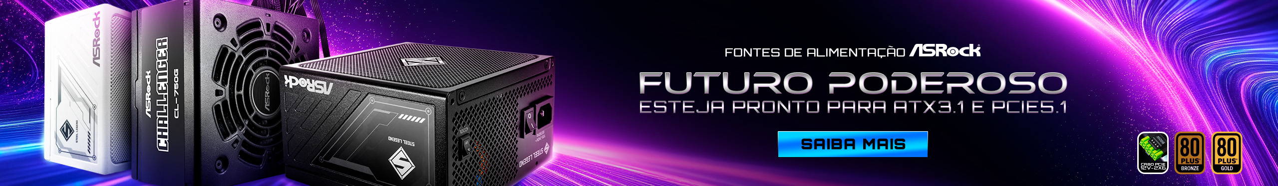 Fontes ASRock | Maior eficiência energética. Confira!