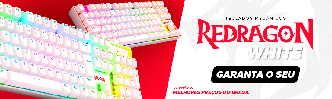Teclados Mecânicos Redragon White | Ofertas ABSURDAS. Clica!