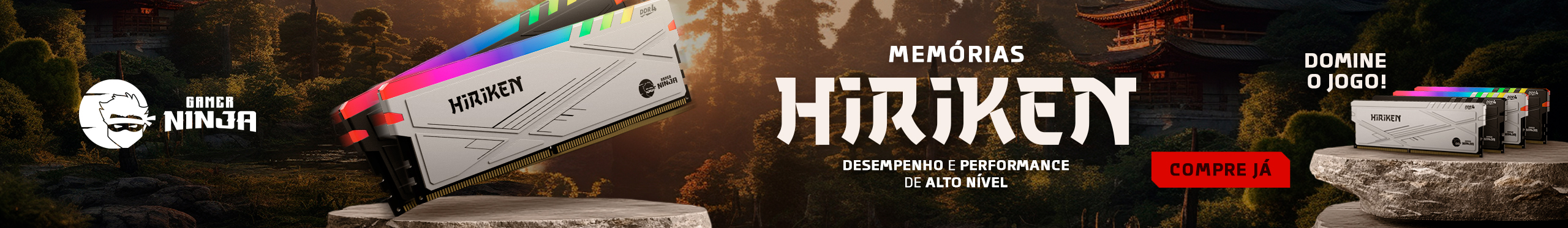 Memórias Gamer Ninja | Tenha o máximo desempenho. Saiba mais!