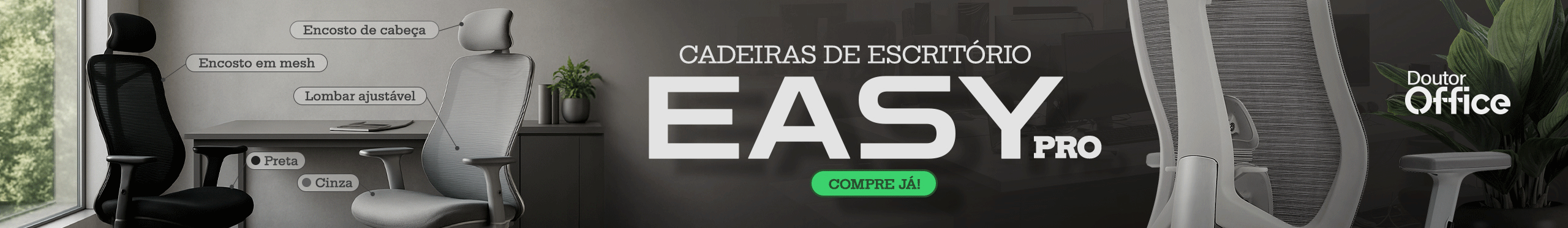 Cadeira De Escritório Dr. Office Easy Pro | Tenha mais conforto. Saiba mais!