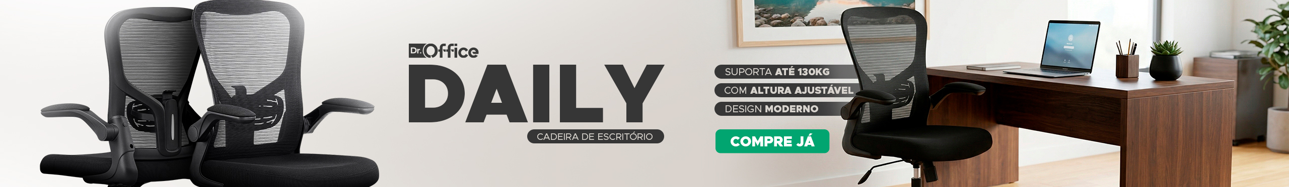Cadeira De Escritório Dr. Office Daily| Mais conforto no dia a dia. Saiba mais!