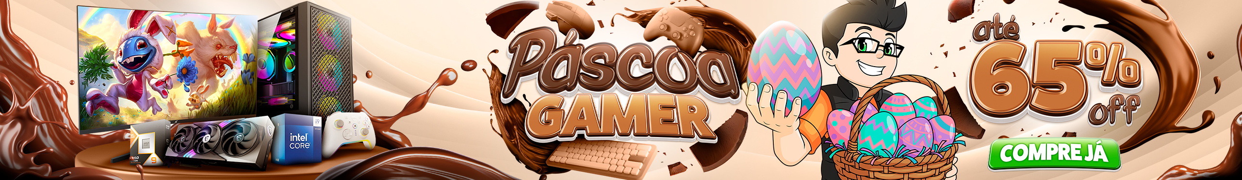 Páscoa Gamer | Ofertas docinhas de até 65% Off. Confira!