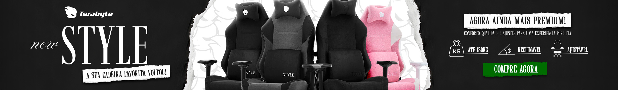 Cadeira Gamer New Style | Mais estilo para sua gameplay. Veja mais!