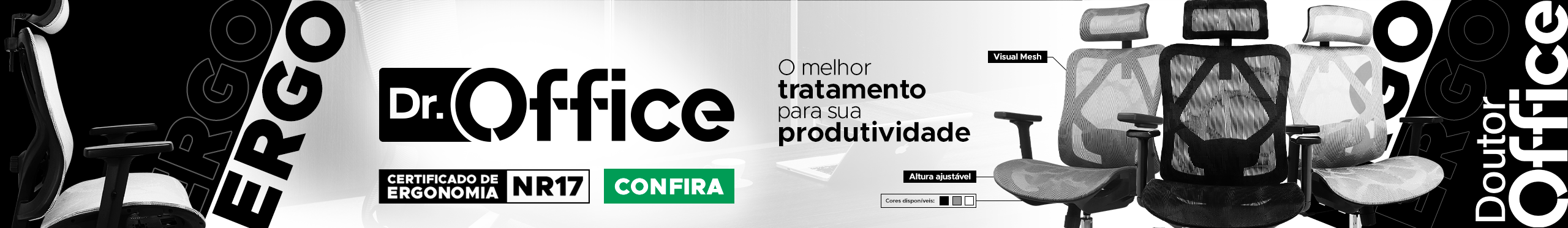 Cadeiras Dr. Office Ergo | Melhore sua produtividade. Vem ver!