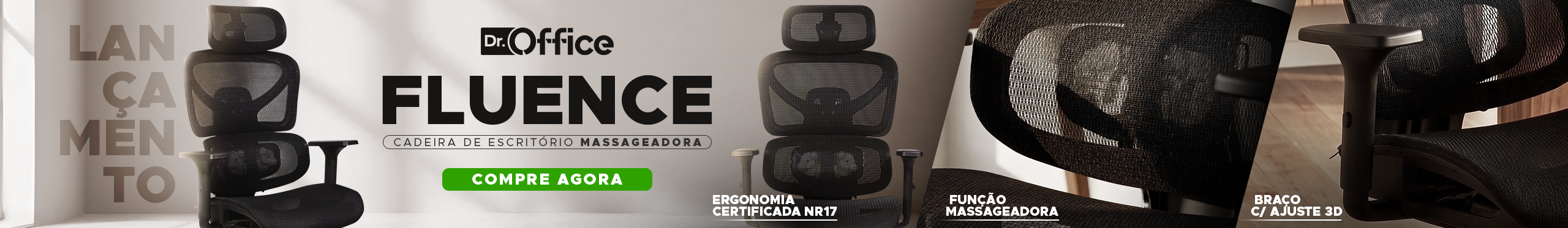 Cadeiras Dr. Office FLUENCE | Tenha mais conforto. Vem ver!