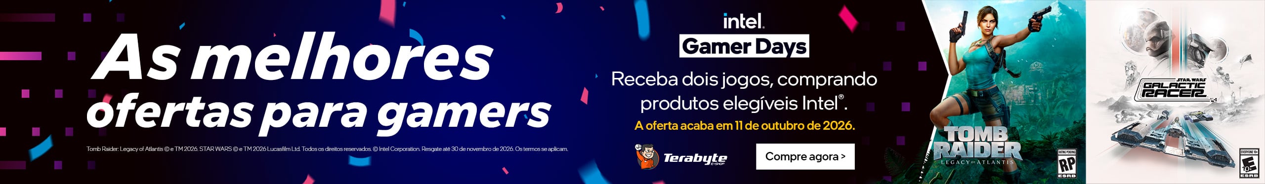 Bundle INTEL | Receba Tomb Raider e Star Wars na compra de produtos participantes.
