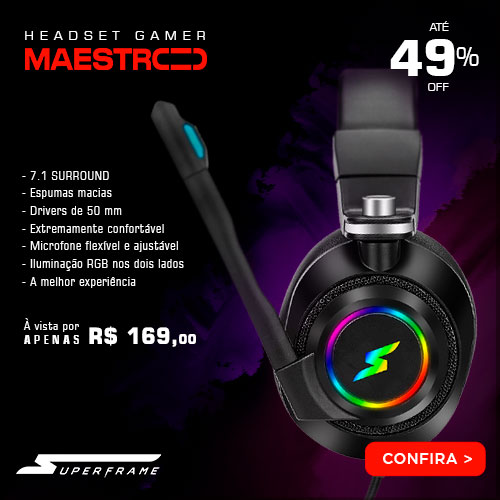 Oferta do dia 01-07-2022 - Headset Gamer SuperFrame MAESTRO