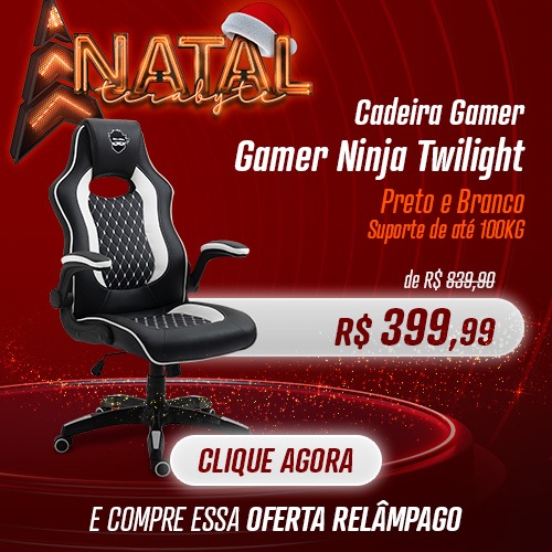 Cadeira Gamer Ninja Armor, Reclinável, 4D, Preto E Branca, CGN-ARMOR-PB