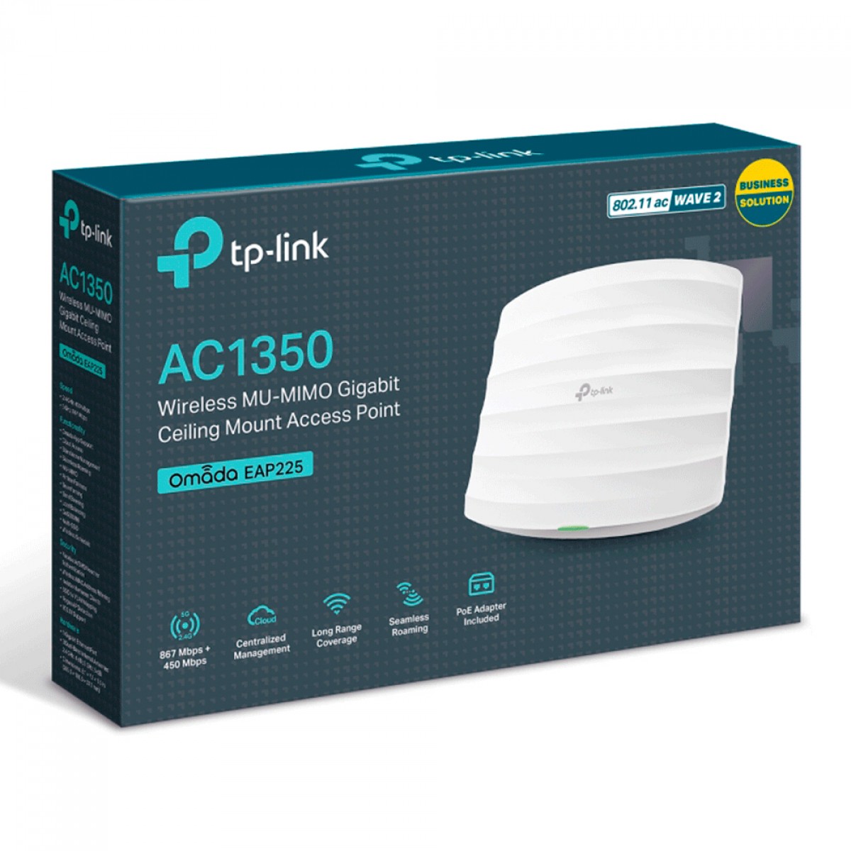Access Point TP-Link AC1350 Wireless, MU-MIMO, EAP225, Montável em Teto 