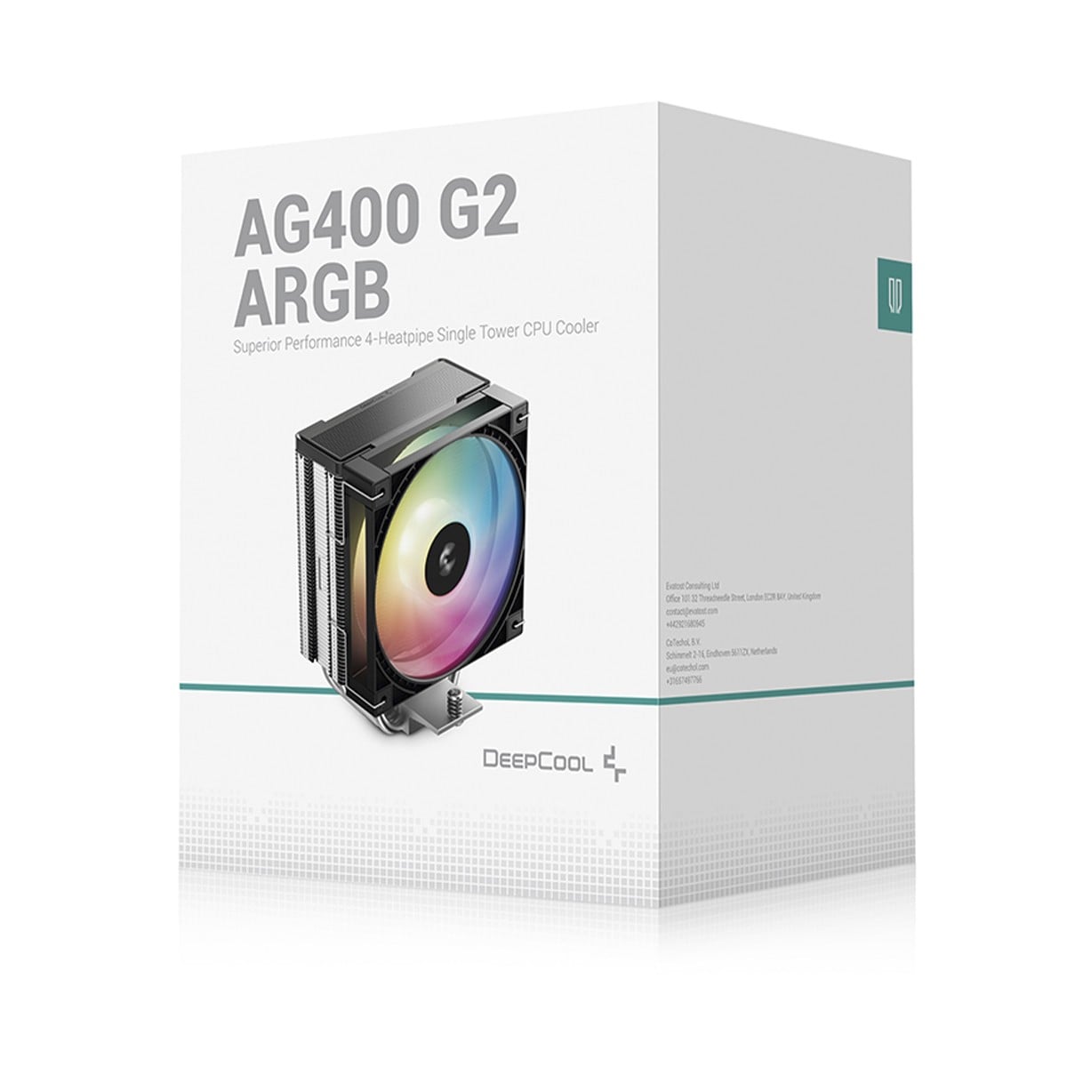 Air Cooler para Processador DeepCool AG400 G2 ARGB, 120mm, Intel-AMD, Preto, R-AG400-BKAMMG2-G