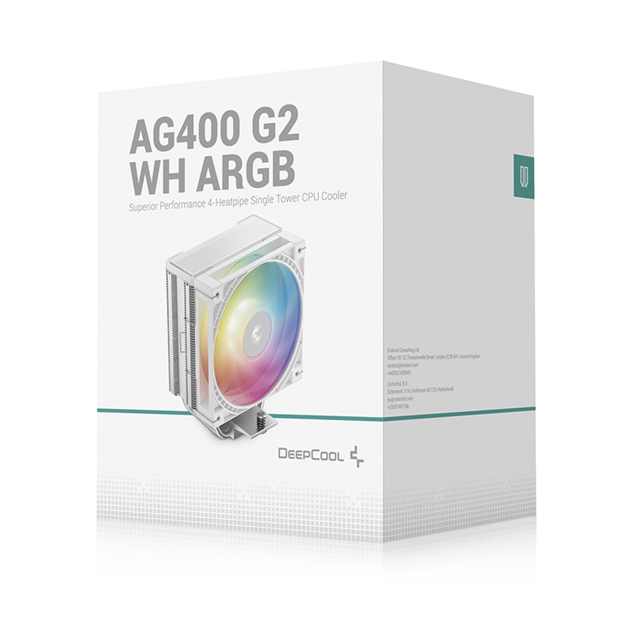 Air Cooler para Processador DeepCool AG400 G2 WH ARGB, 120mm, Intel-AMD, Branco, R-AG400-WHAMMG2-G