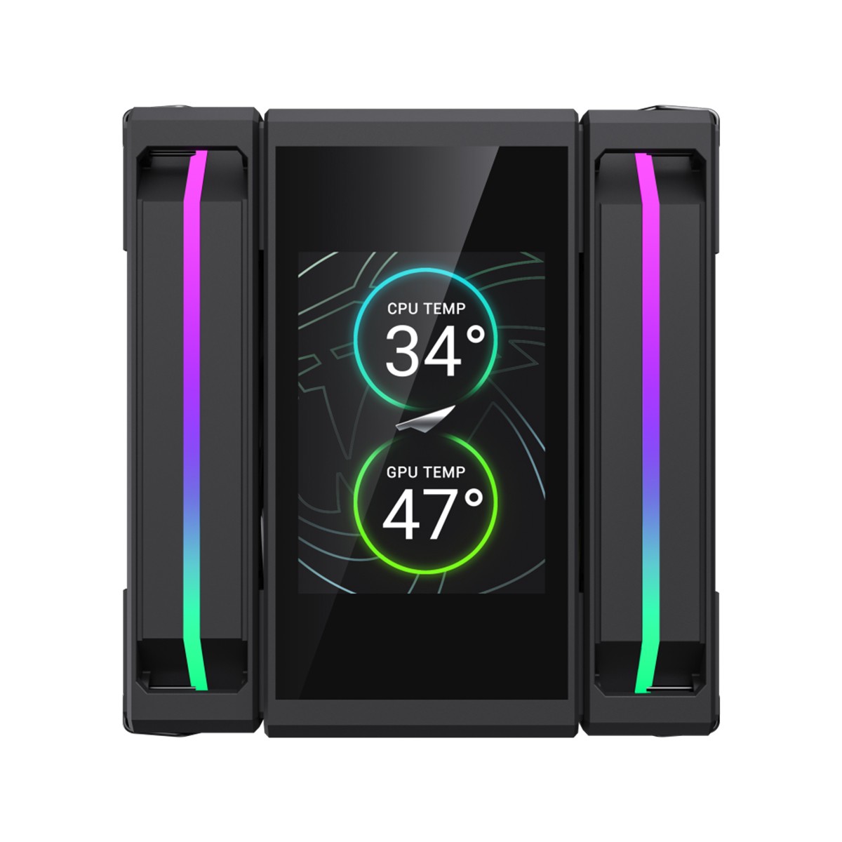 Air Cooler Para Processador Gamemax Sigma 620 BK, ARGB, 2x 120mm, Com Display LCD, Intel-AMD, Preto